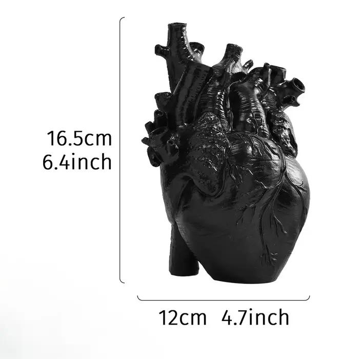 Vase en forme de cœur en résine rouge moderne pour bureau ou décoration romantique chez soi occasions spéciales