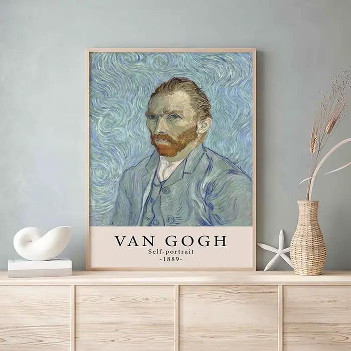 Affiche sur toile avec impression de coutumes d'huile de Vincent Van Gogh