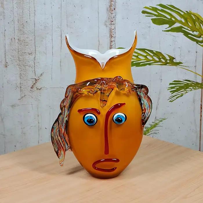 Vase en verre européen peint à la main