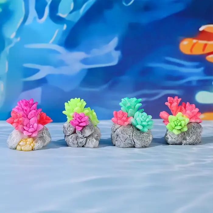Décor résine succulente pierre ornement Mini jardin paysage bricolage artisanat accessoire maison bureau Figurines artisanat Miniatures
