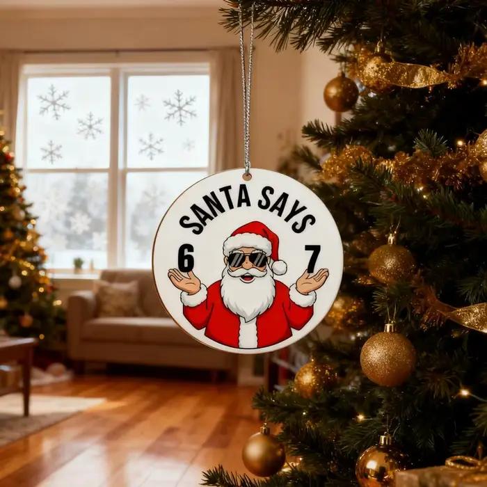 Ornement de noël du père noël dites à 77, décor d'arbre, cadeau de vacances coquin, cadeau Unique, décoration d'échange mignonne, bas W1M7