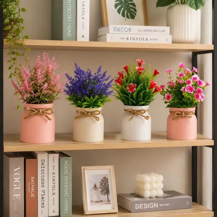 Petites plantes artificielles avec pot, plante artificielle pour la décoration de la maison, du salon, de la chambre, de l'entrée, du cabinet, du bureau, du comptoir, du rebord de fenêtre