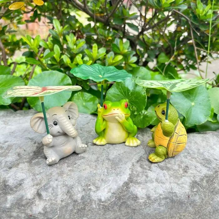Statues de jardin mignonnes en forme de grenouille