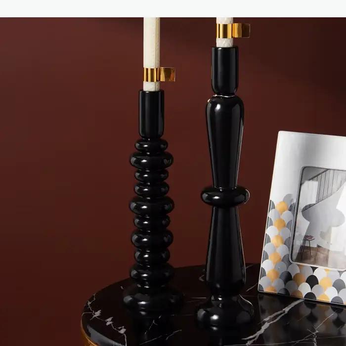 Porte-bougie cylindrique en céramique plaqué or, décoration de bureau, bougeoir romantique, brûleur de cire fondue, support de bougie, décoration moderne pour la maison
