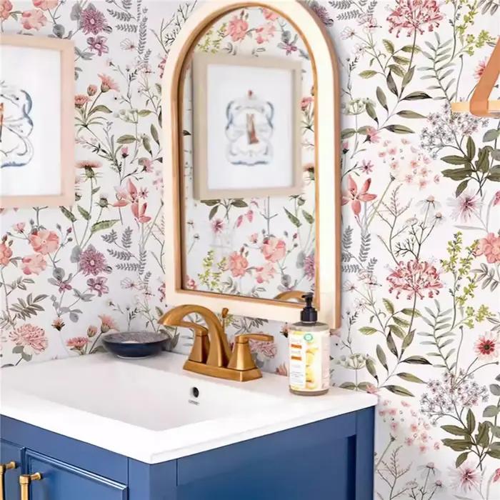 Papier peint floral de plantes françaises