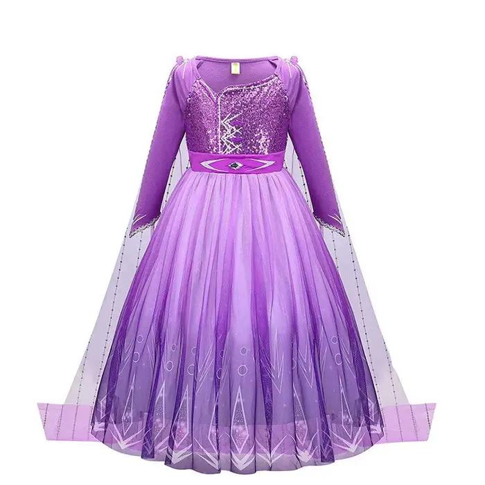 Robe de princesse Elsa la reine des neiges pour filles, tenue de Cosplay reine des neiges, Costume de fête de carnaval, Halloween, tenues pour enfants de 1 à 12 ans
