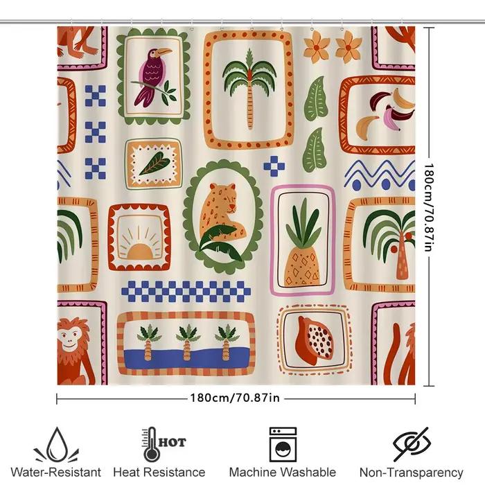 Rideau de salle de bain décoratif avec imprimé animal exotique – ajout parfait pour votre décor de maison!