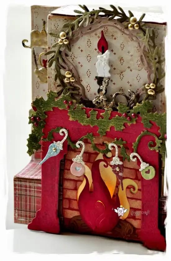 Cheminée de Noël matrices de découpe en métal pochoirs artisanat moule découpé pour bricolage Scrapbooking album papier carte gaufrage fait à la main