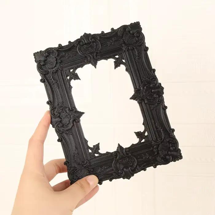 Cadre photo sculpté gothique sombre transfrontalier pour décoration murale rétro à domicile