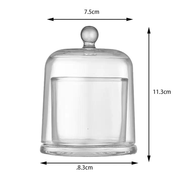 Élégant porte-bougie en verre cloche, décoration raffinée pour la maison