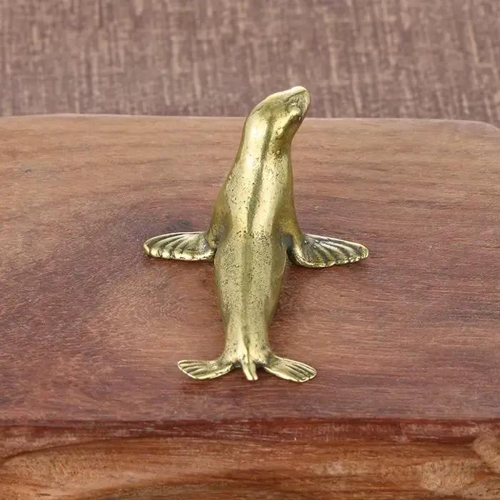 Sceau en laiton décoration de bureau animaux cuivre métal Figurines décoratives Vintage décor à la maison artisanat Collection ornements