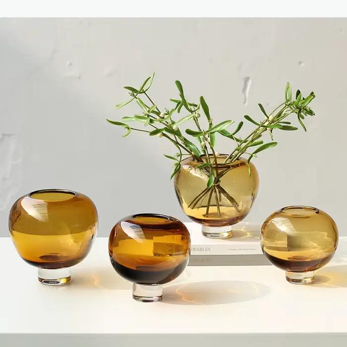 Vase en verre à orifice circulaire, accessoires pour arrangements floraux, hydroponie, terrarium, vase à fleurs, accessoires de décoration pour la maison