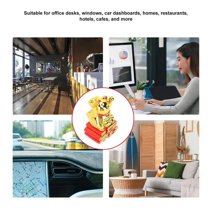 Ornement de chat chanceux bras agitant attirer la richesse pour bureau voiture boutique occasions spéciales cadeau prière à la maison ouverture de magasin