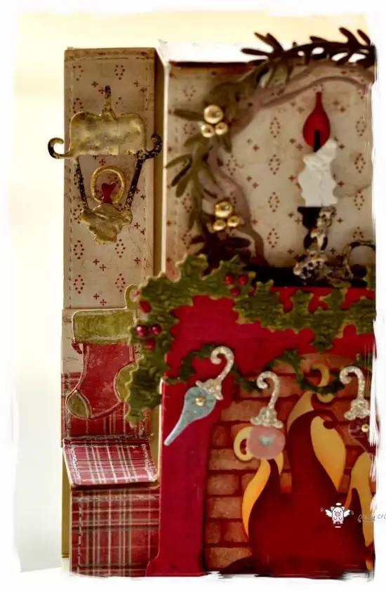 Cheminée de Noël matrices de découpe en métal pochoirs artisanat moule découpé pour bricolage Scrapbooking album papier carte gaufrage fait à la main