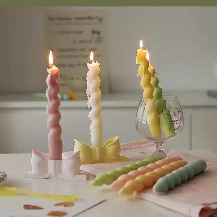 Ins Style spirale longue tige bougie parfumée bougie aromathérapie soja cire bougies mariage anniversaire bougie fête décoration de la maison
