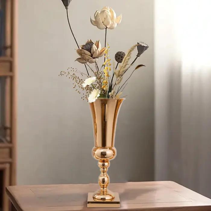 Vase à Fleurs en Métal pour Centre de Table de Mariage