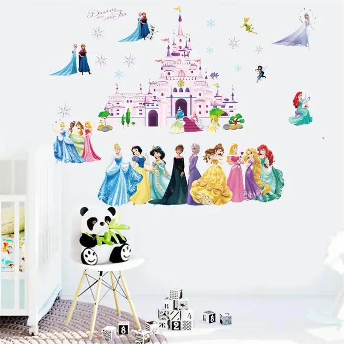 Disney belle neige blanche cendrillon aurore princesse Stickers muraux pour chambre d'enfants décoration de la maison papier peint congelé salon