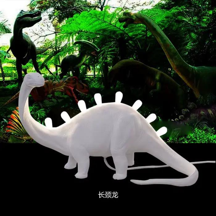 JURASSIC dinosaure lampes de Table pour chambre résine Brontosaurus t-rex Led lampe de bureau Luminaire maison art décor luminaires