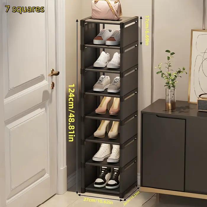 Étagère à chaussures à cadre métallique, étagères en tissu à plusieurs niveaux, gain de place pour baskets, sandales, entrée, assemblage facile, rangement de vacances