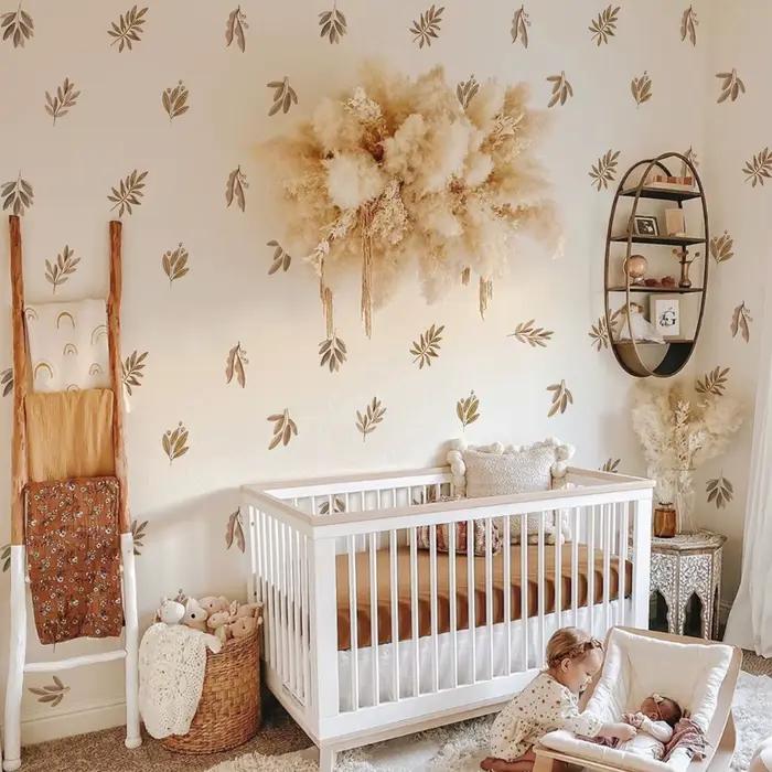 Boho chute fleurs Stickers muraux pour chambre d'enfants décor à la maison salon vinilo decorativo pared infantil enfants autocollants
