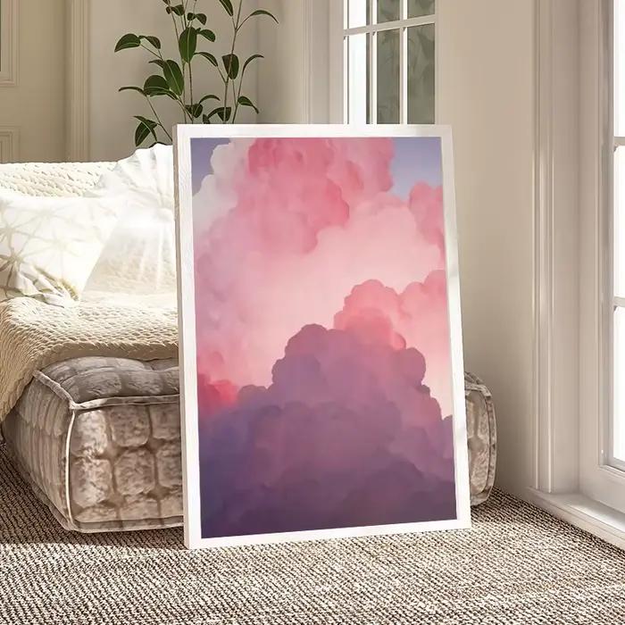 Affiches et imprimés de ciel nuage rose Pastel