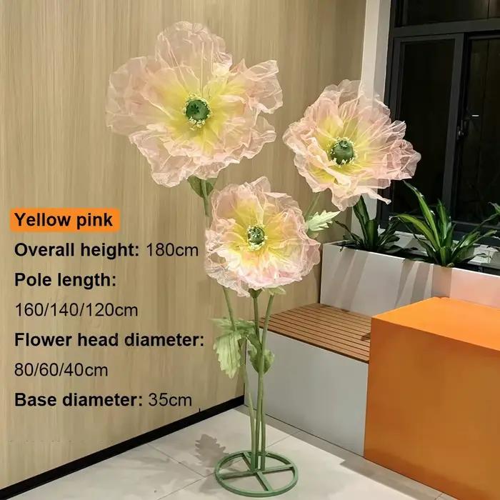 1.8m accessoires de décoration de Mariage fleurs artificielles fil de soie coquelicot route plomb fleur fenêtre