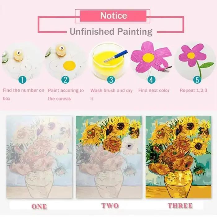 Kit de peinture par numéros DIY 40x50cm, fleurs, artisanat, toile à peindre, peinture par numéros pour décorations intérieures