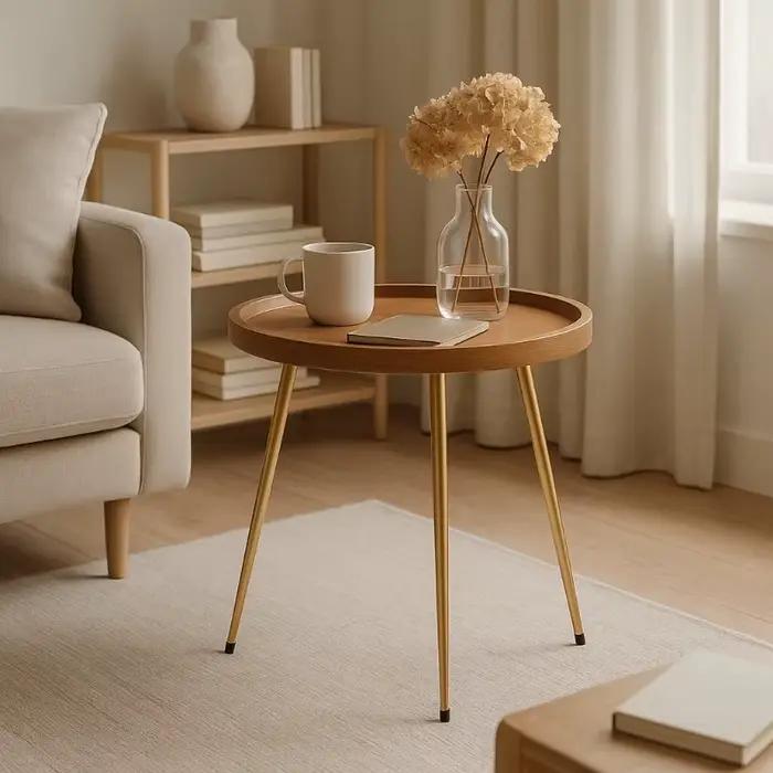 Table basse élégante en chêne naturel