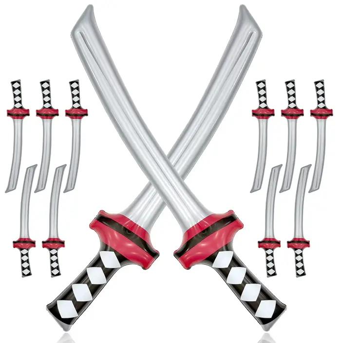 Couteau de samouraï gonflable Ninja, 12 pièces, adapté aux jeux de rôle Ninja, fournitures de fête à la piscine, accessoires de Costume d'halloween