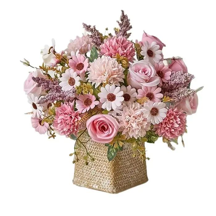 Fleurs artificielles, rose d'automne