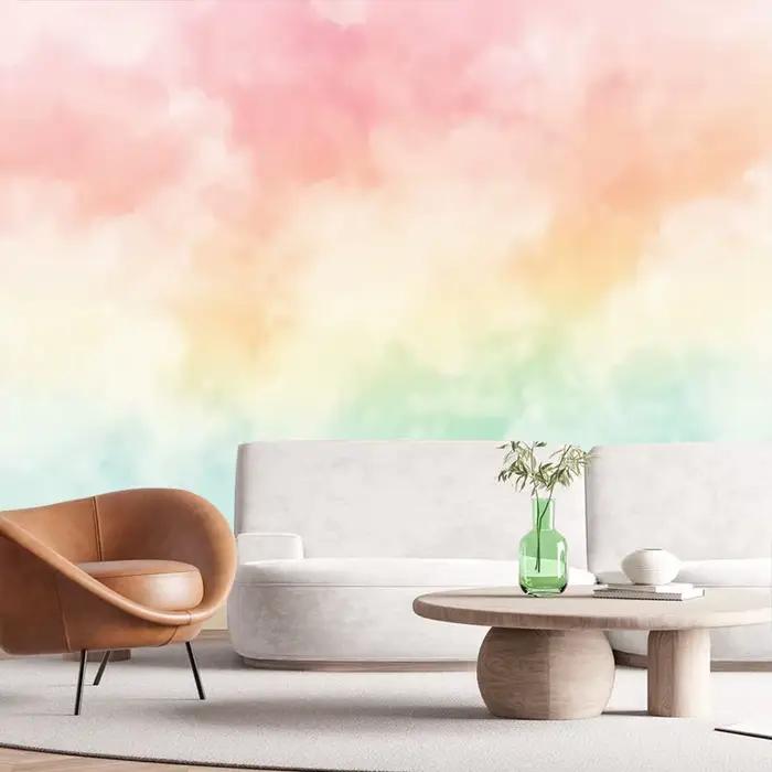 Papier peint mural nuage aquarelle sur mesure