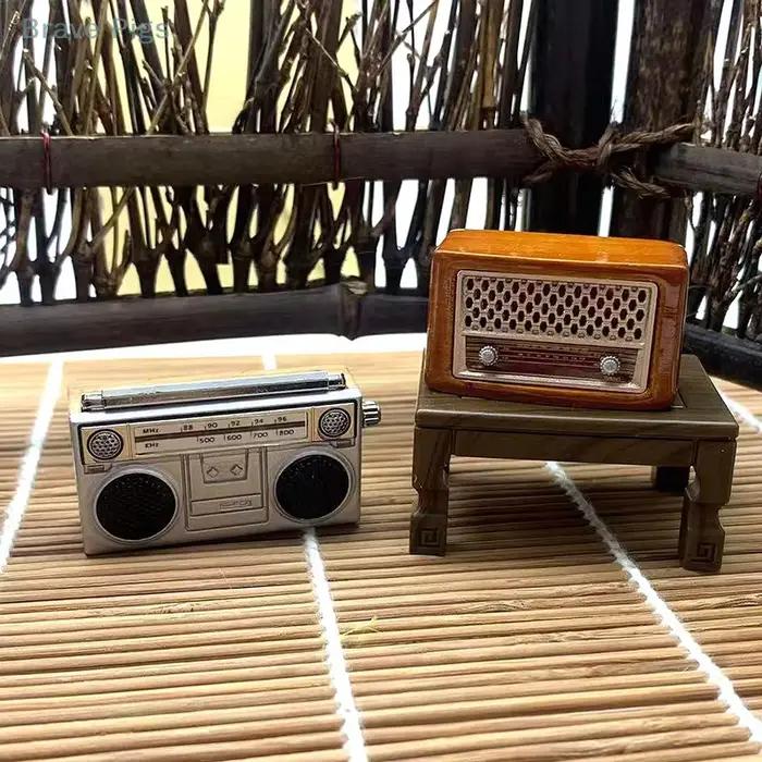 Mini radio rétro de simulation de poche, accessoires pour la maison, 1:12