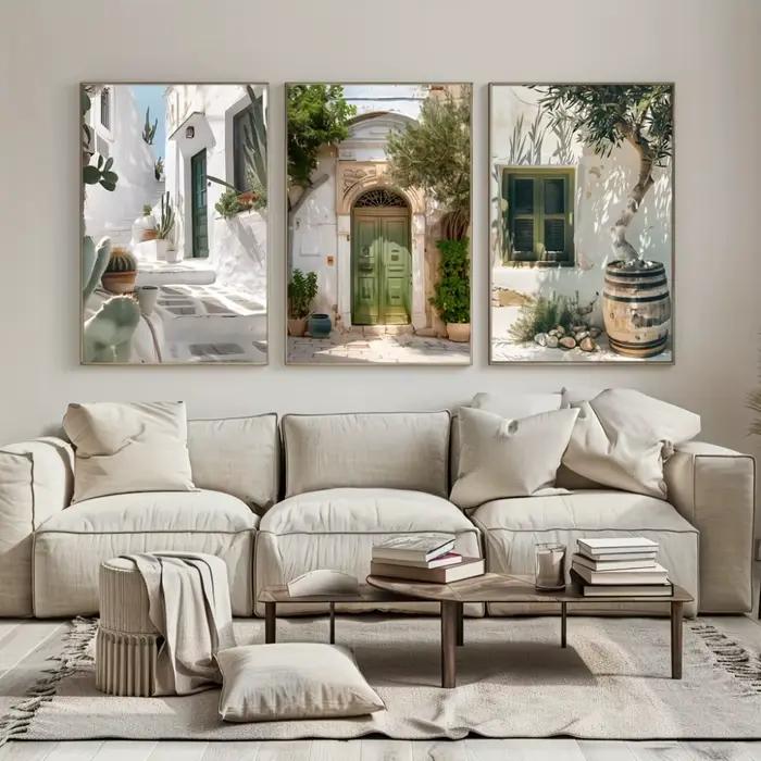 3 pièces paysage méditerranéen impressions sur toile affiche Vintage italie voyage Nature Art imprime mur Art décor à