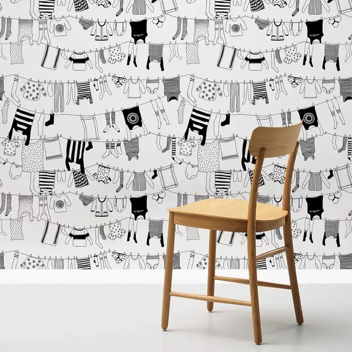 Papier peint mural noir et blanc
