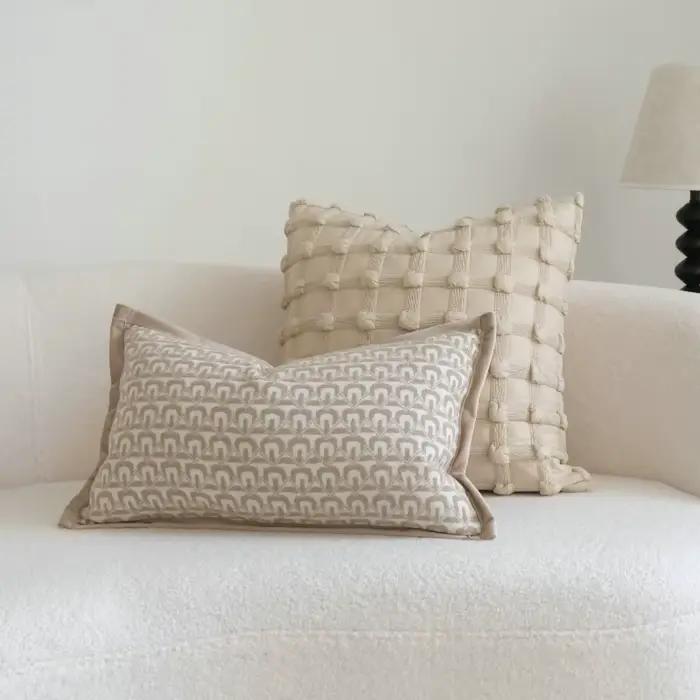 Housse de coussin moderne Beige kaki