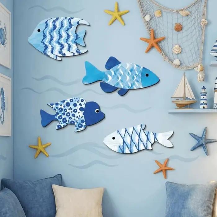 Décoration murale en bois style marin
