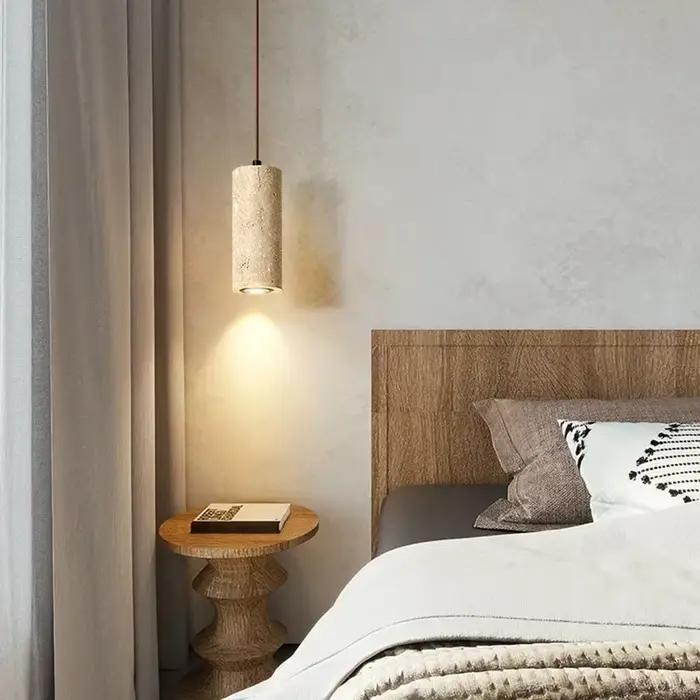 Lampe travertin jaune, lustre de chambre à coucher