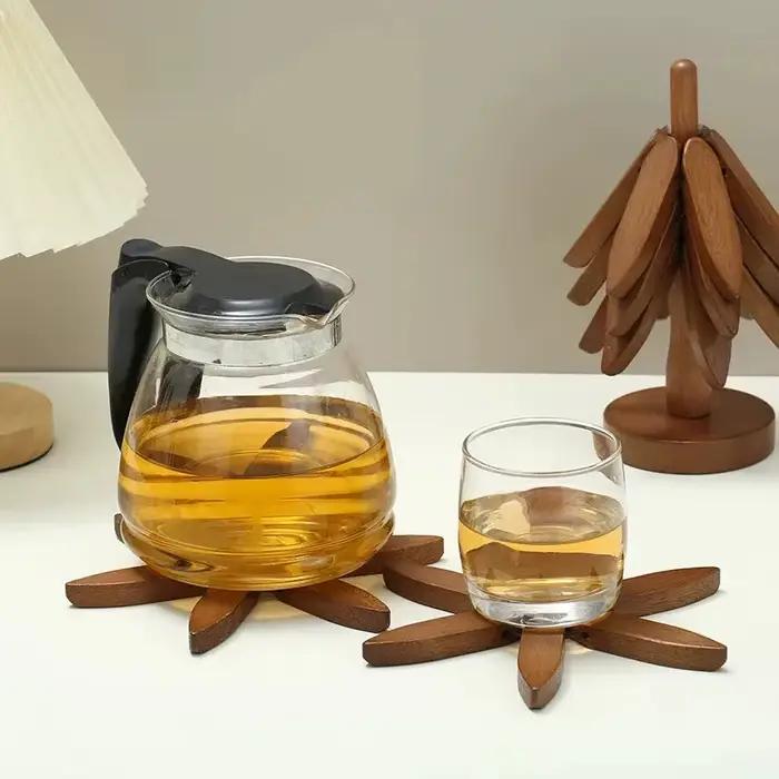 Support Design d'arbre Trivets en bois décoratif Anti-brûlure résistant à la chaleur tapis de Table dessous de verre