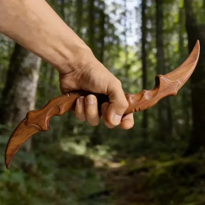 Ornement de couteau sculpté en bois de santal ; Artisanat décoratif en bois