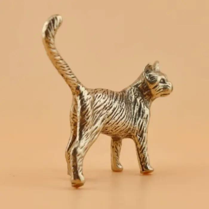 Ornement rétro en laiton pour chat