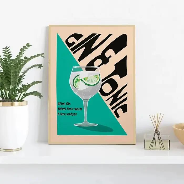 Affiche d'art de café de Cocktail Vintage scandinave