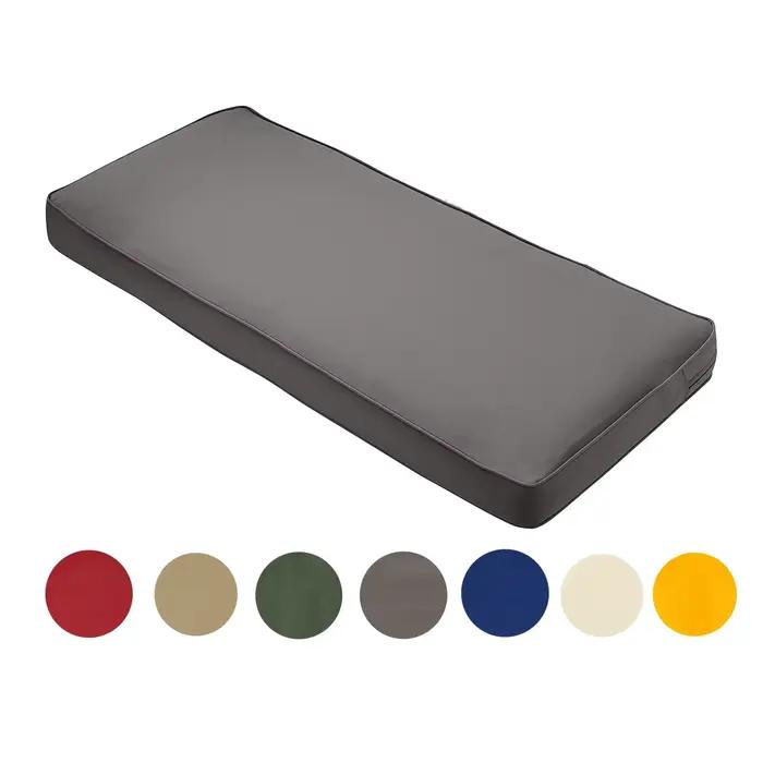 Coussin d'extérieur imperméable sur mesure de 0 à 4 pouces d'épaisseur pour banc/ensemble