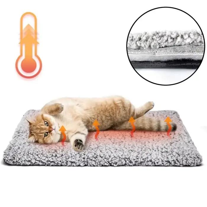 Coussinets auto-chauffants pour animaux de compagnie, couverture pour chiot, coussin chaud, lit réfléchissant, tapis chauffant pour chat, tapis de couchage confortable pour animaux de compagnie, pour 