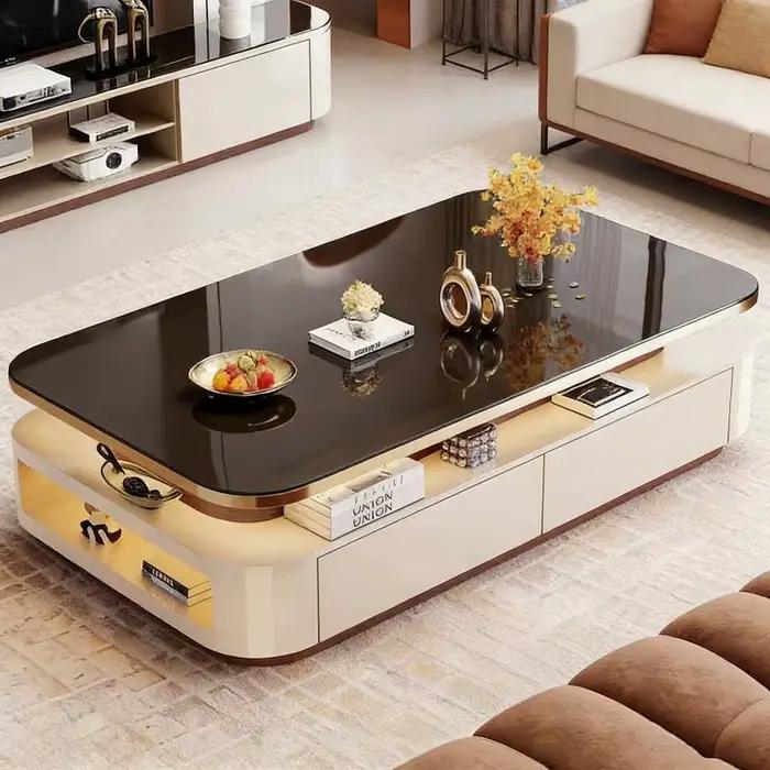 Table basse de style italien avec tiroirs de rangement