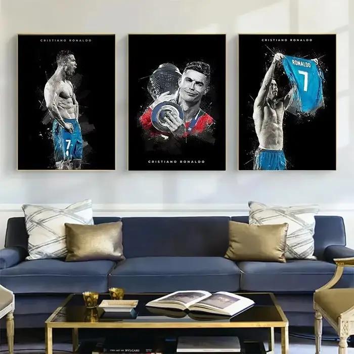 Peinture sur toile scandinave Cristiano Ronaldo HD, Art mural Simple, affiche étoile de football imprimée, chambre à coucher, salon