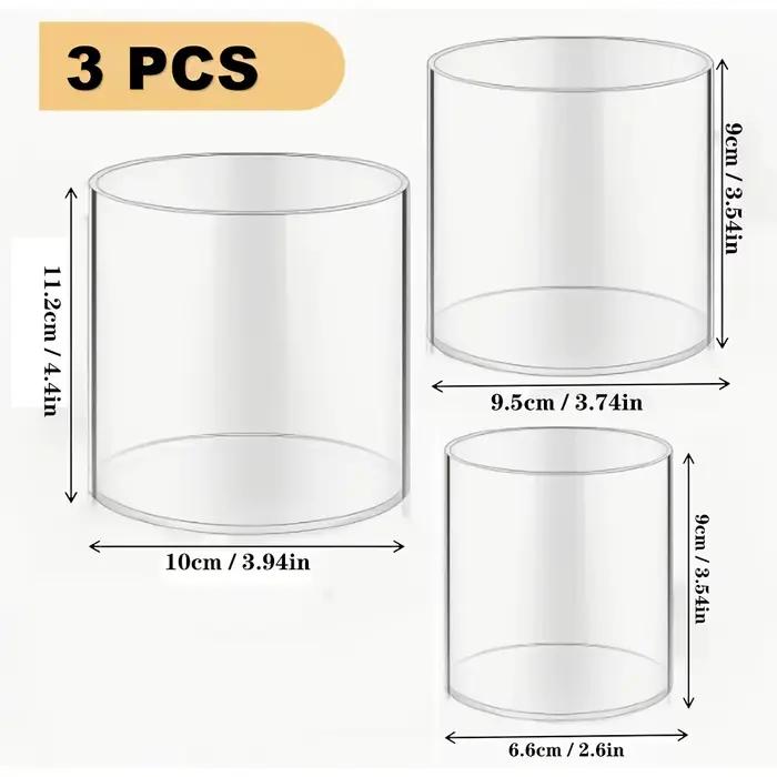 3 vases cylindriques en acrylique pour centres de table