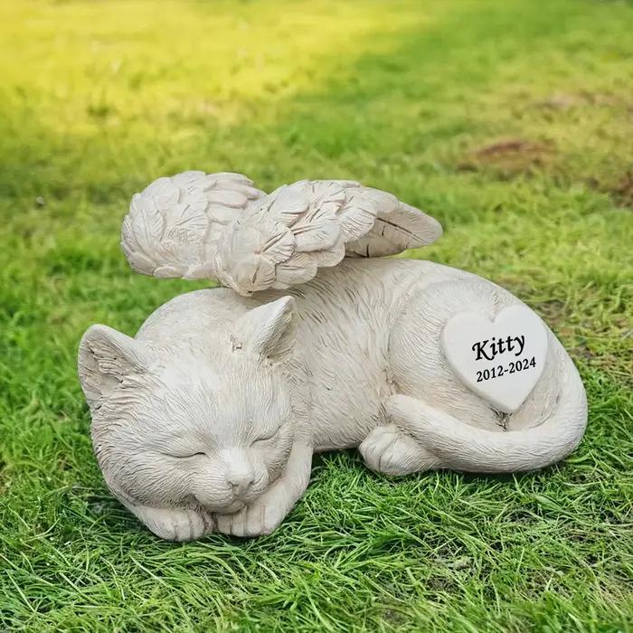 Statue de jardin personnalisée pour chat endormi