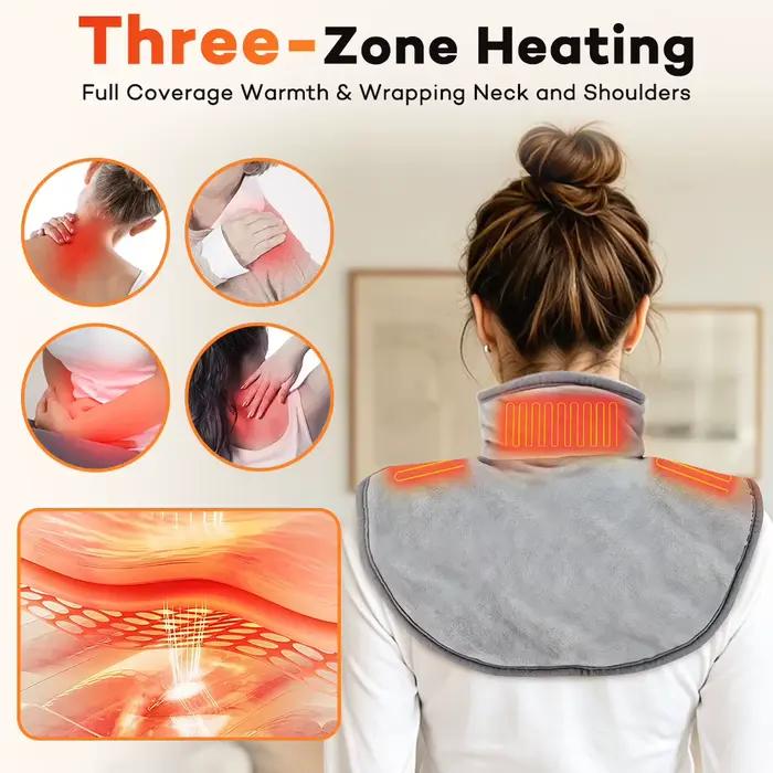 Coussin d'épaule chauffant électrique, châle enveloppant Cervical chauffant USB, doux, compresse chaude, dos, cou et épaules, chauffe-hiver