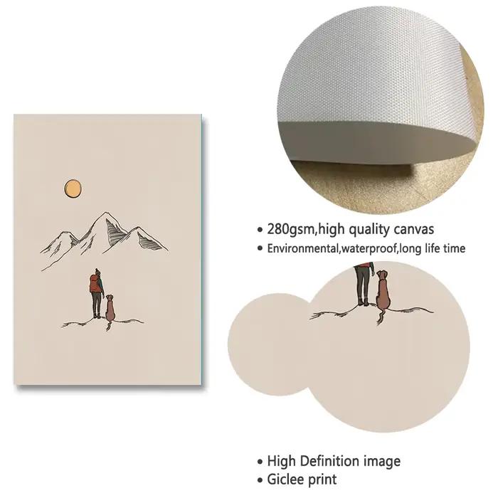 Toile d'art mural de paysage minimaliste