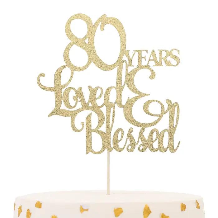 Décoration de gâteau de 80e anniversaire
